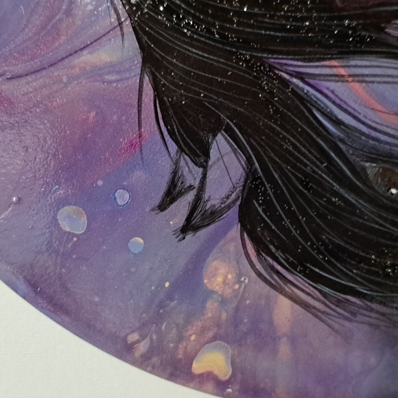 Hand Crafted Painted Vinyl Record Horse Head Acrylic Abstract Wall Art - Picture 8 of 9